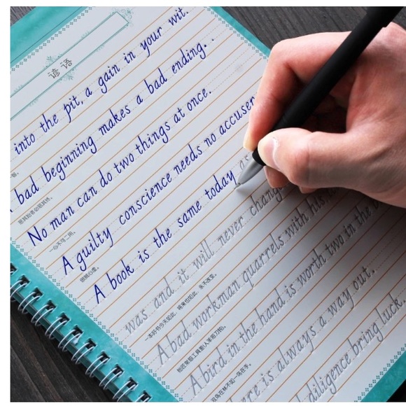 Re-Useable 3D Grooved English Calligraphy Copybooks - Picture 2 of 4